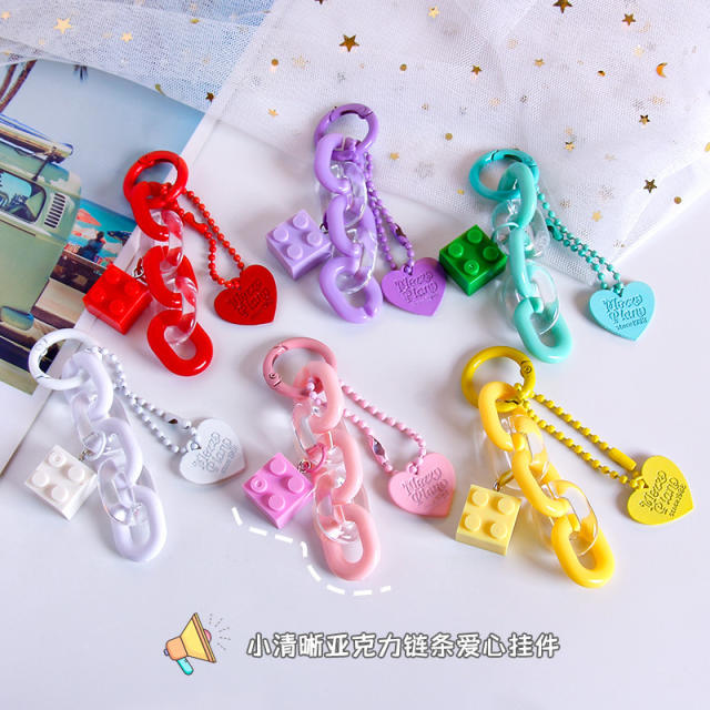 Korean fashion candy color acrylic chain keychain
