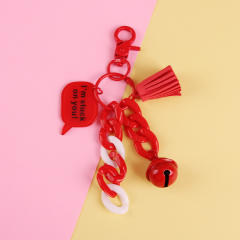 Creative colorful acrylic chain bell keychain