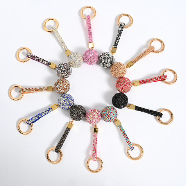 Popular diamond ball keychain