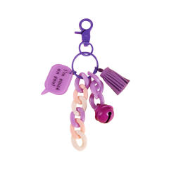 Creative colorful acrylic chain bell keychain