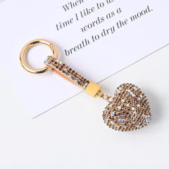 Korean fashion diamond heart women keychain