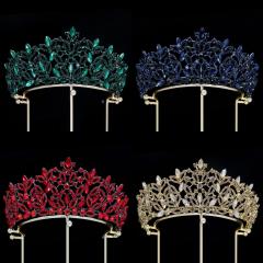 Baroque color glass crystal luxury crown