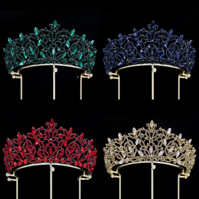 Baroque color glass crystal luxury crown