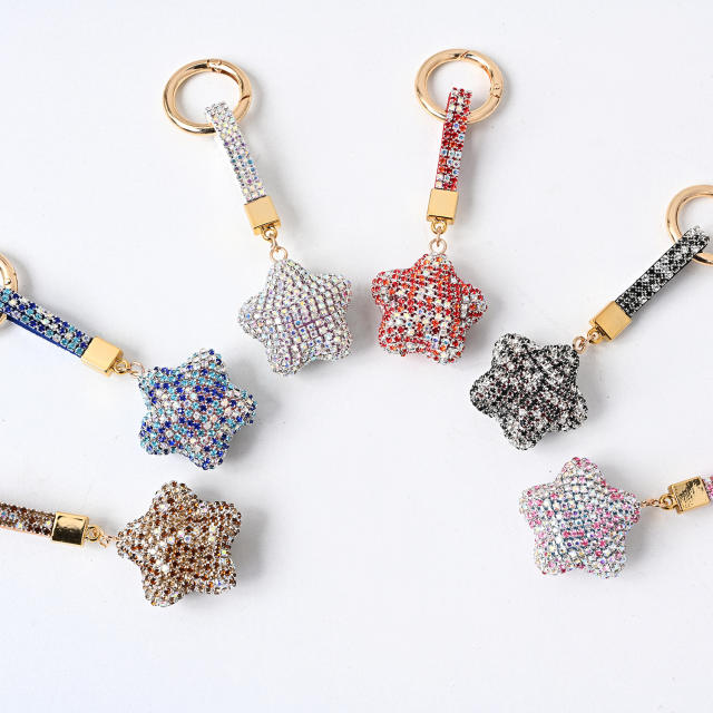 INS creative diamond star keychain