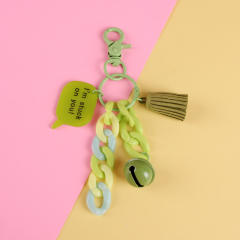 Creative colorful acrylic chain bell keychain