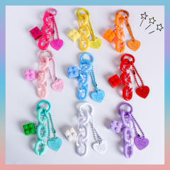 Korean fashion candy color acrylic chain keychain