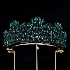 Elegant luxury handmade colorful crystal women crown