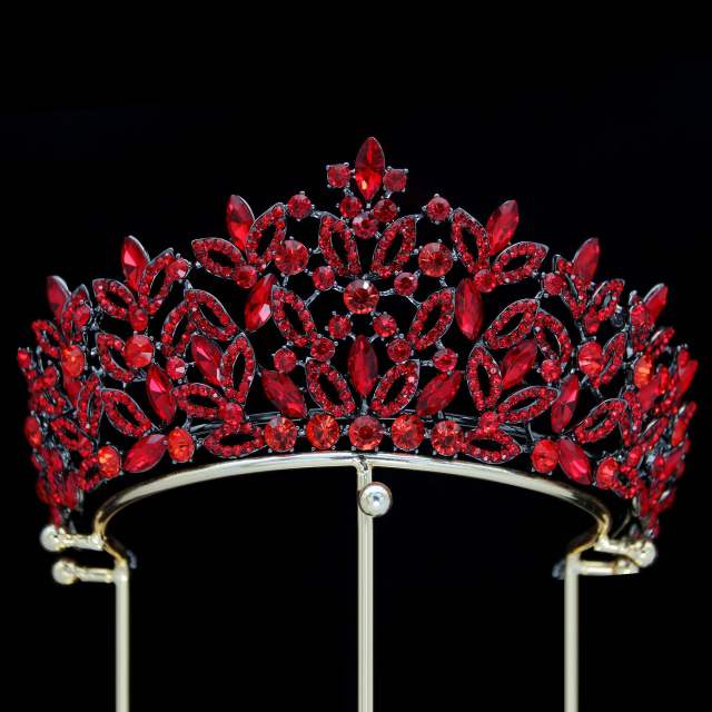 Baroque color glass crystal luxury crown