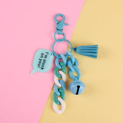 Creative colorful acrylic chain bell keychain