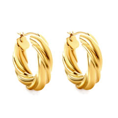 Occident fashion chunky stainless steel huggie earrings