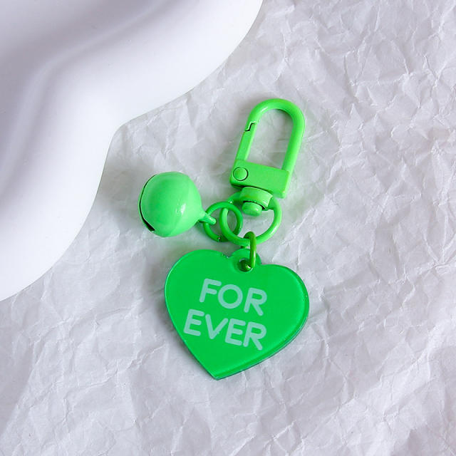 INS trend colorful acrylic heart cute keychain