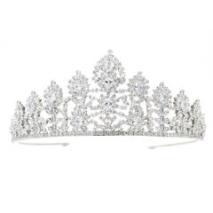Concise luxury pave setting cubic zircon diamond crown