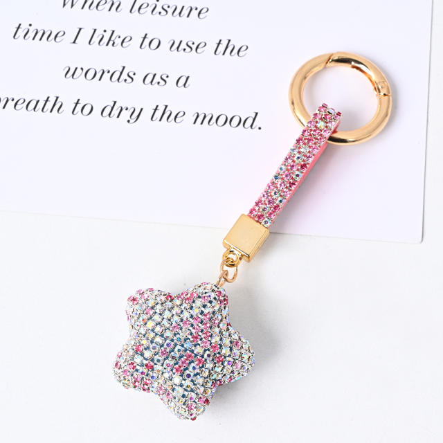 INS creative diamond star keychain