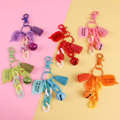 Creative colorful acrylic chain bell keychain