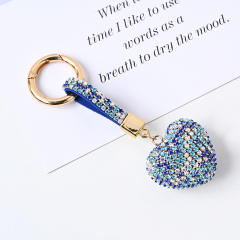 Korean fashion diamond heart women keychain