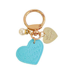 Creative colorful leather heart keychain