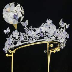 Eleagnt handmade color cubic zircon butterfly crown