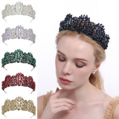 Elegant luxury handmade colorful crystal women crown