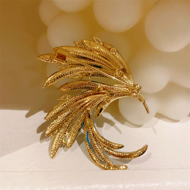 Chinese trend blue color peacock brooch