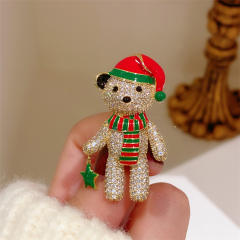 Christmas series diamond bear brooch