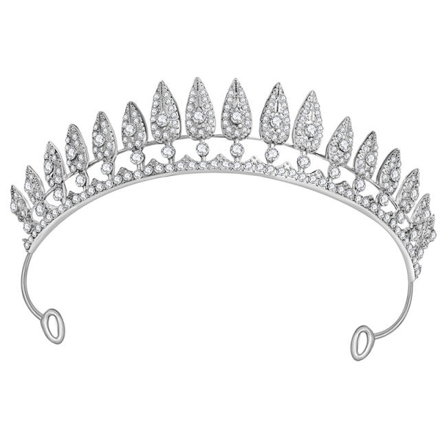 Occident fashion elegant diamond leaf crown