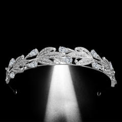 Occident fashion cubic zircon leaf crown of wedding