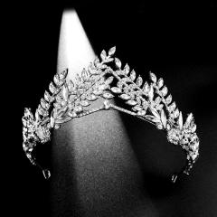 Occident fashion cubic zircon leaf design crown