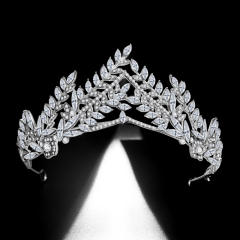 Occident fashion cubic zircon leaf design crown