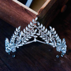 Occident fashion cubic zircon leaf design crown
