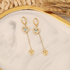 Personality enamel evil eye stainless steel earrings