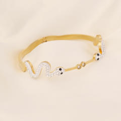 Butterfly heart symbol stainless steel bangle