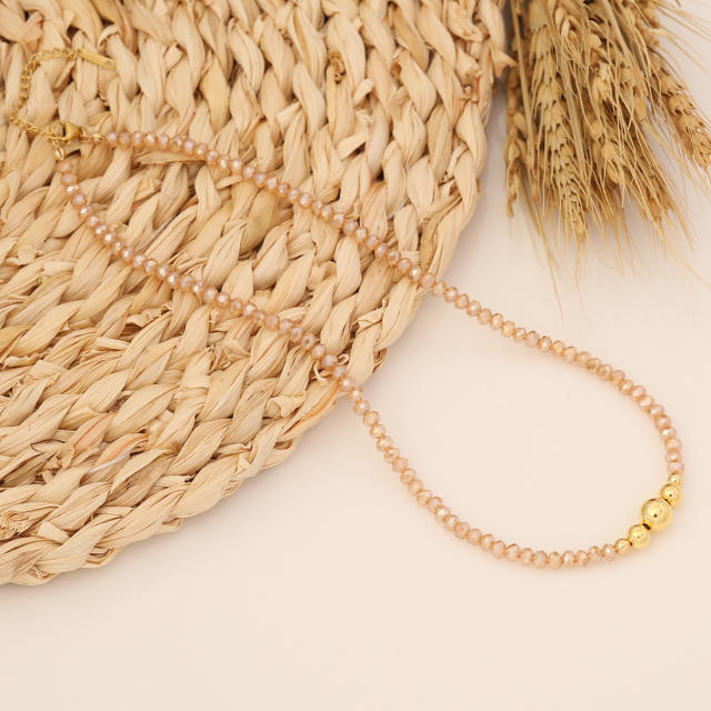Spring design colorful bead choker necklace