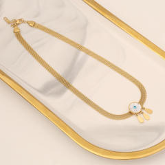 Personality evil eye stainless steel necklace