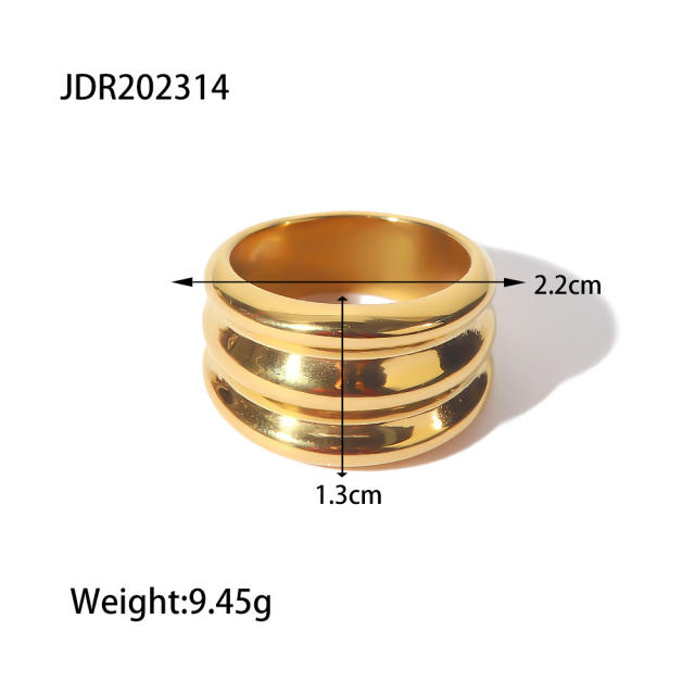 Chunky stainless steel rings