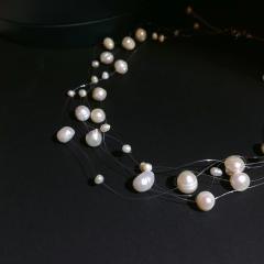 Water pearl transparent line choker necklace for women
