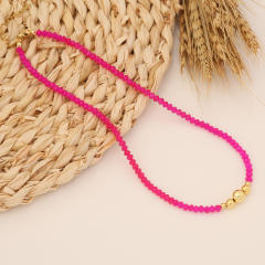 Spring design colorful bead choker necklace