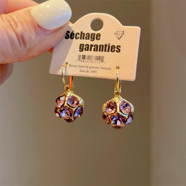 Elegant amethyst ball drop earrings