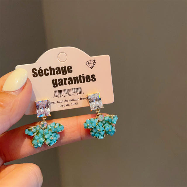 Boho handmade bow real gold plated earrings
