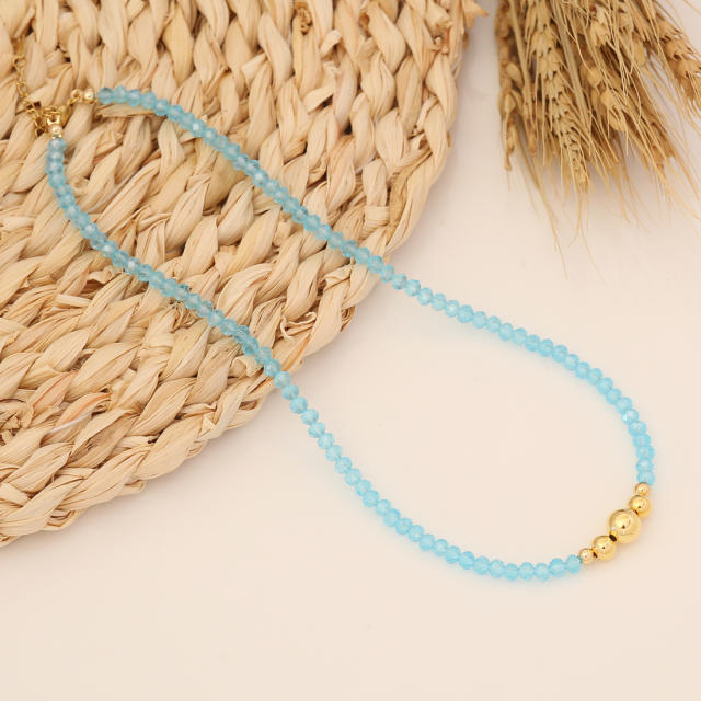 Spring design colorful bead choker necklace