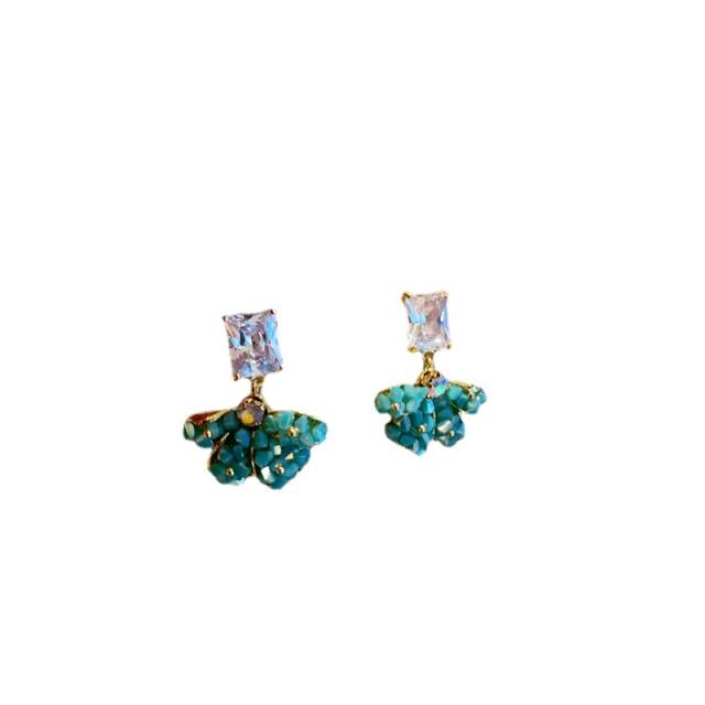 Boho handmade bow real gold plated earrings