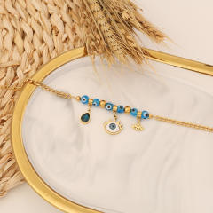 Vintage early spring evil eye stainless steel bracelet