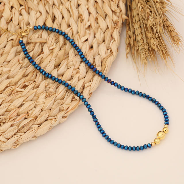 Spring design colorful bead choker necklace