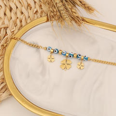 Vintage early spring evil eye stainless steel bracelet