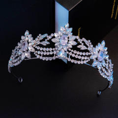 AAA cubic zircon flower wedding crown