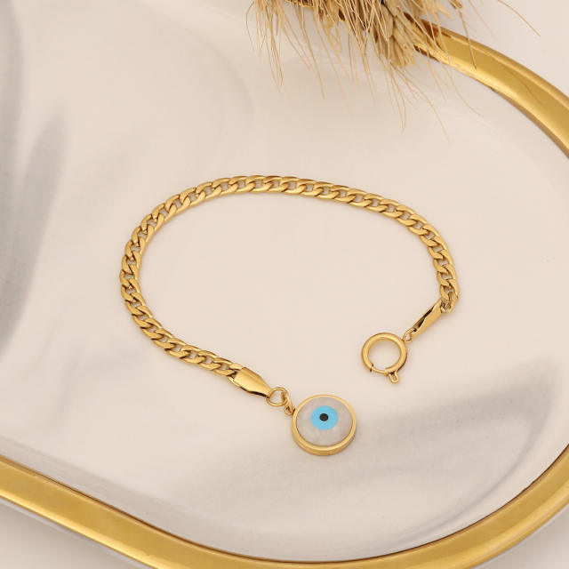 Personality evil eye stainless steel necklace