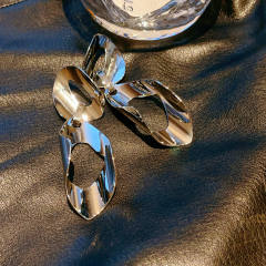 18KG geometric circle earrings