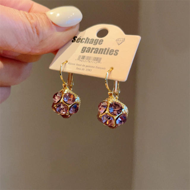 Elegant amethyst ball drop earrings