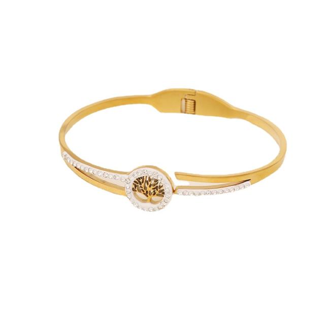 Butterfly heart symbol stainless steel bangle