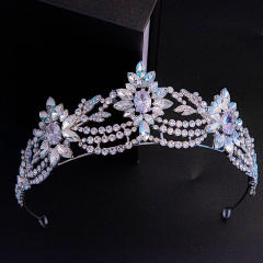 AAA cubic zircon flower wedding crown