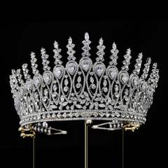Luxury handmade cubic zircon pave setting crown